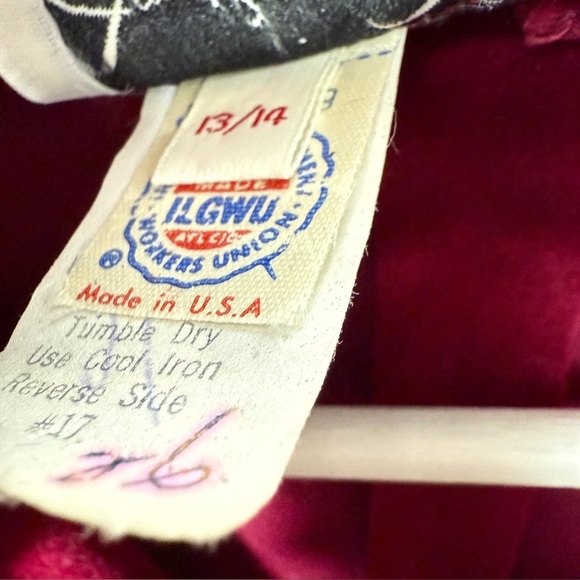 VTG 50s Jonathan Logan Velvet Dress Red Party Belt SZ 13/14 L Maxi Holiday Class - Picture 3 of 11